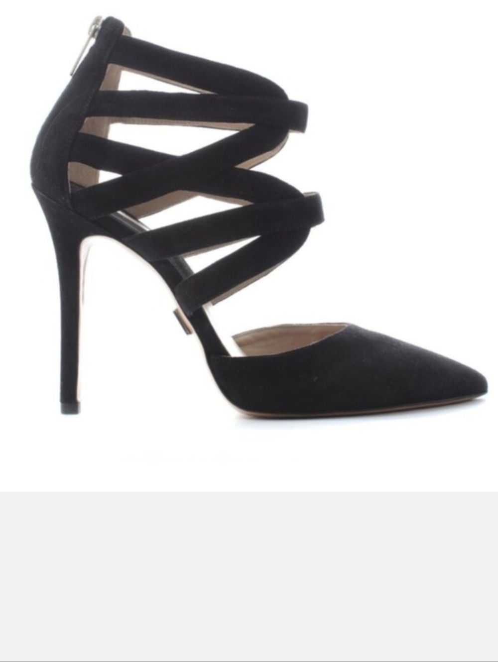 Michael Kors Arissa Black Suede Strap Stiletto Heeled Pumps Size 38